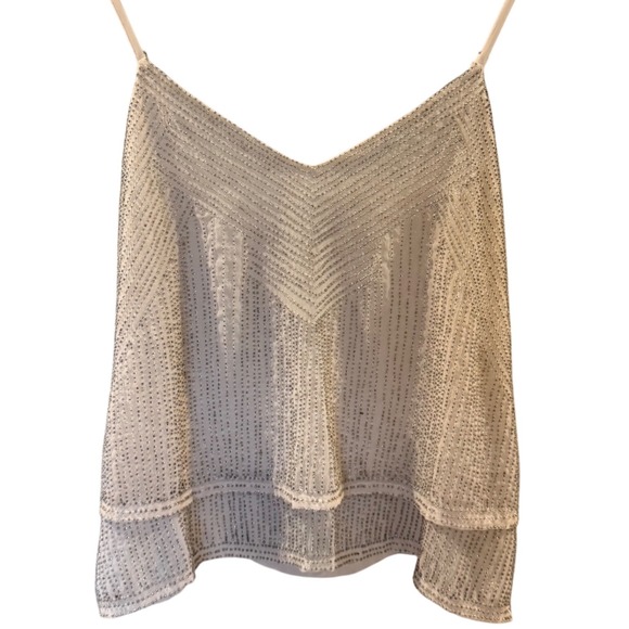 2 Three 4 Tops - Parker 2 Three 4 Cream Beaded Camisole Top Women's Small